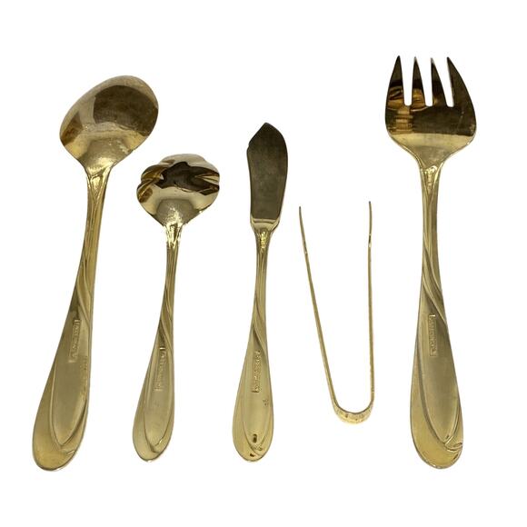 Vintage 90's Farberware Flatware Set "Nicole" Gold Plated 55 pcs service for 10 - Picture 9 of 9